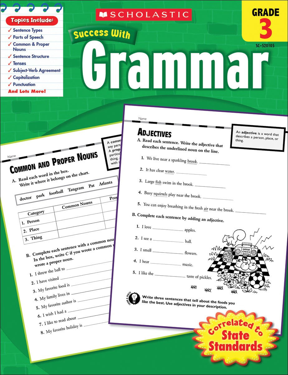 Scholastic Success With Grammar: Grade 3 Workbook