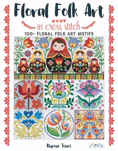 Floral Folk Art in Cross Stitch